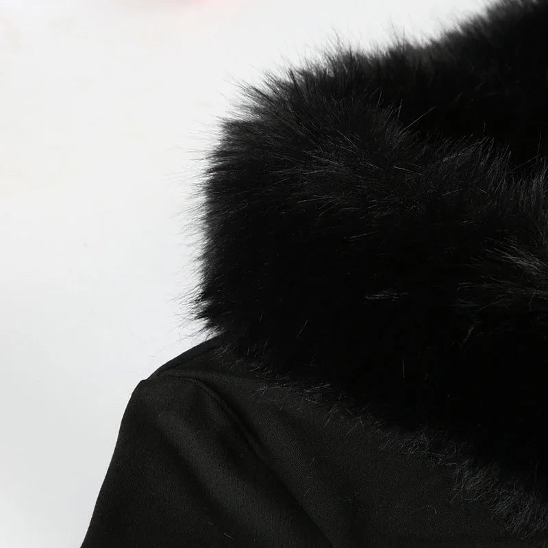 BKQU Fur Collar Long Sleeve Pullover Tops Women French Elegant V Neck Furry Slim T-shirt Autumn Winter Black Tees Y2K Streetwear